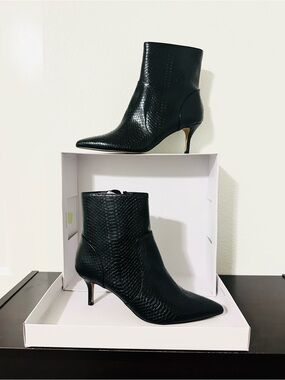 Rebecca Minkoff Denise Snake Print Stiletto Heel Booties Size 8.5 NWT